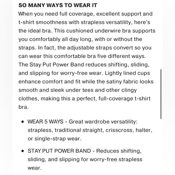 Maidenform Full Coverage Strapless / Multi Strap Underwire Bra - Picture 13 of 16